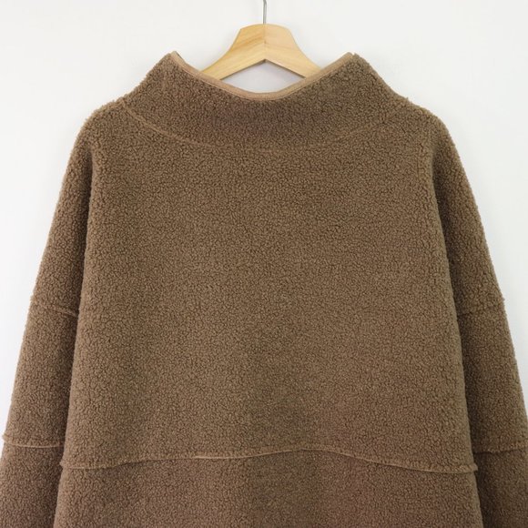 ASTR The Label Oversized Teddy Coat Sherpa Jacket Snap Front Plush Camel 2X - Picture 8 of 8